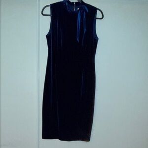 Calvin Klein Navy Velvet Midi Dress
